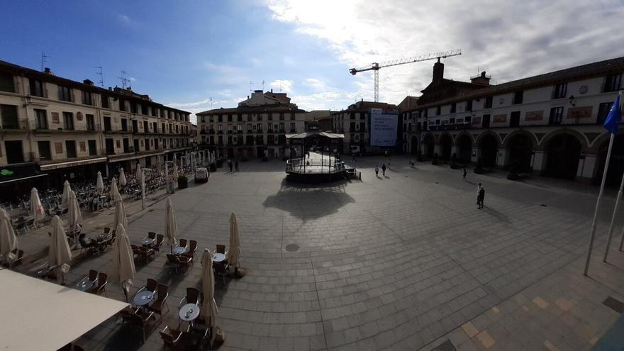 Plaza de Los Fueros de Tudela, lugar donde se instalarán las letras 'Tudela. Capital de la verdura'