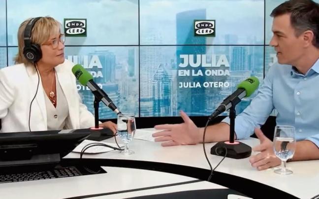 Pedro Sánchez, durante la entrevista con Julia Otero.