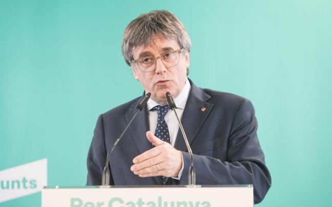 El presidente de Junts, Carles Puigdemont, comparece en Perpignan (Francia) tras reunir a la ejecutiva del partido