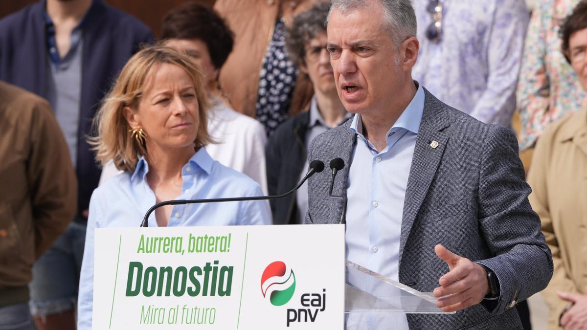 Iñigo Urkullu, en el acto en el que ha participado en Donostia.