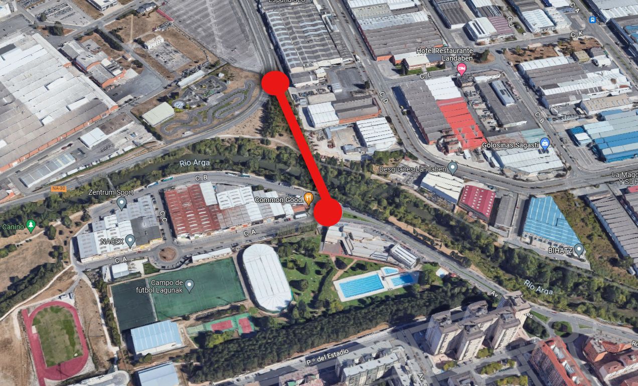 Vista de dónde se ubicará el enlace entre Barañáin y Landaben.