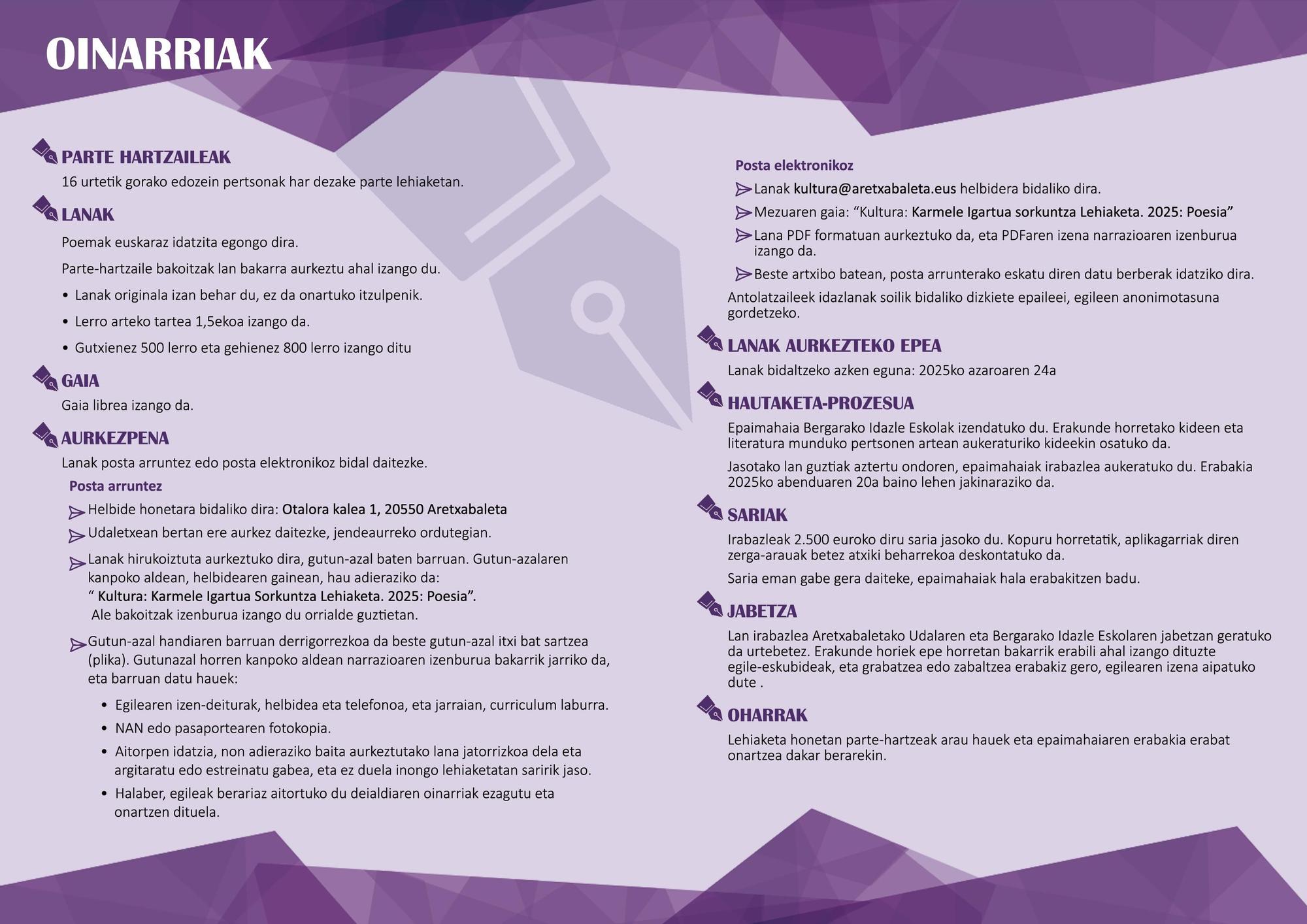 Lehiaketaren oinarriak.