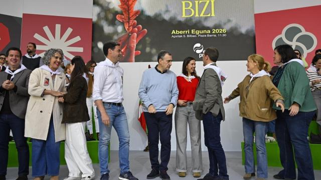 El PNV celebra el Aberri Eguna en la Plaza Nueva de Bilbao el pasado mes de abril.
