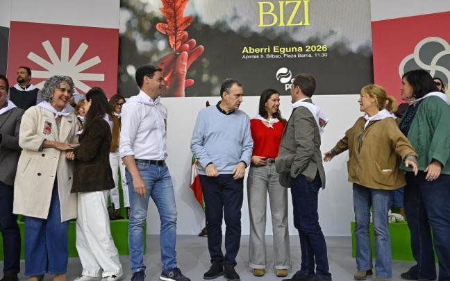 El PNV celebra el Aberri Eguna en la Plaza Nueva de Bilbao el pasado mes de abril.