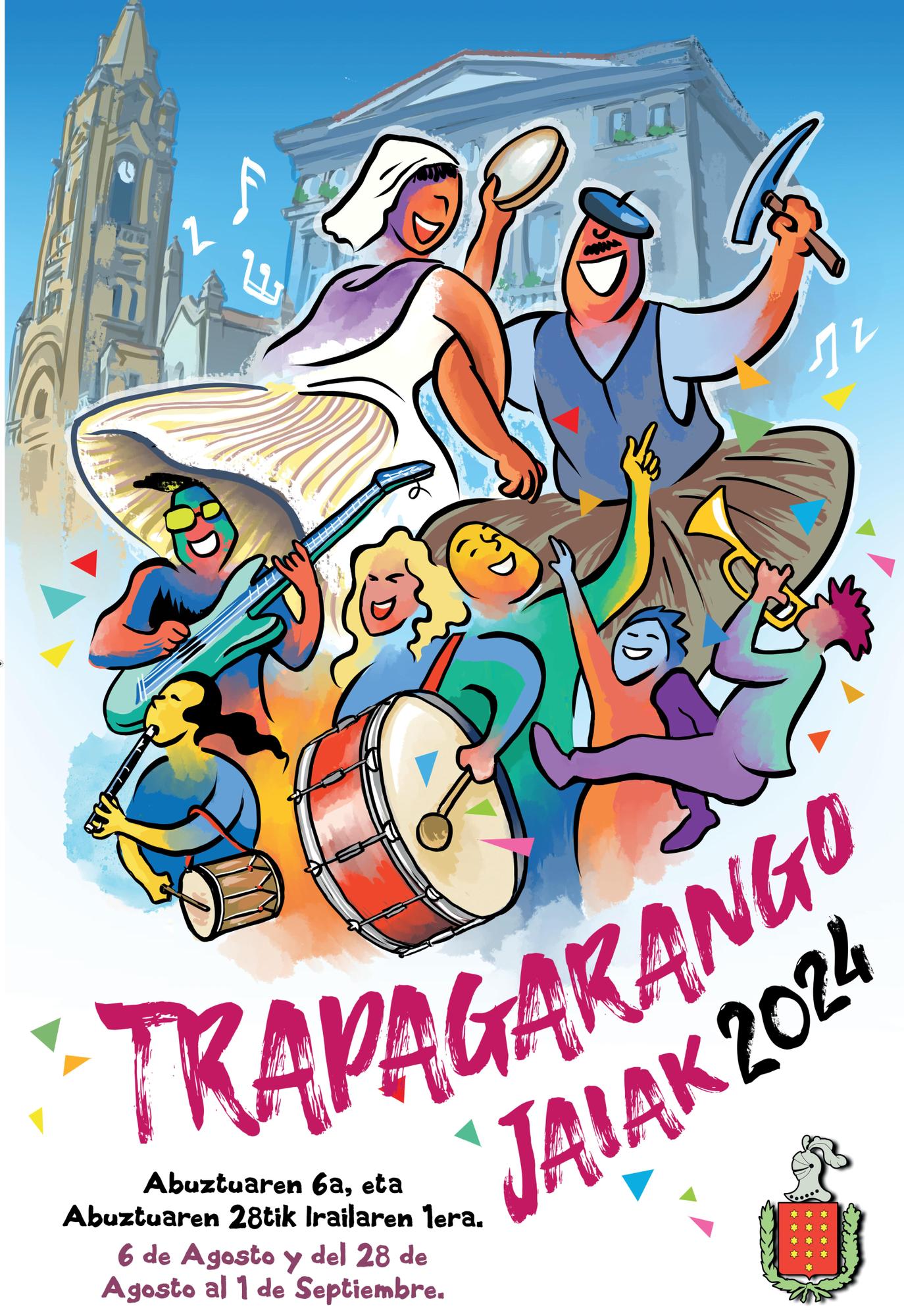 Cartel ganador en las Fiestas de Trapagaran de 2024