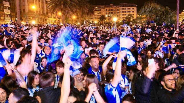 Imagen de la fan zone donostiarra durante el partido de la Copa del rey Javier Colmenero