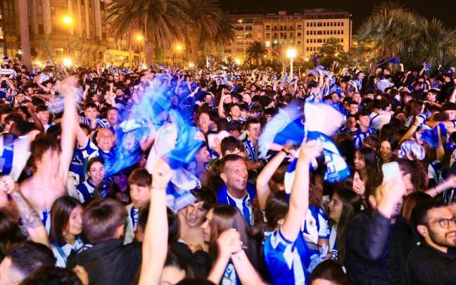Imagen de la fan zone donostiarra durante el partido de la Copa del rey Javier Colmenero