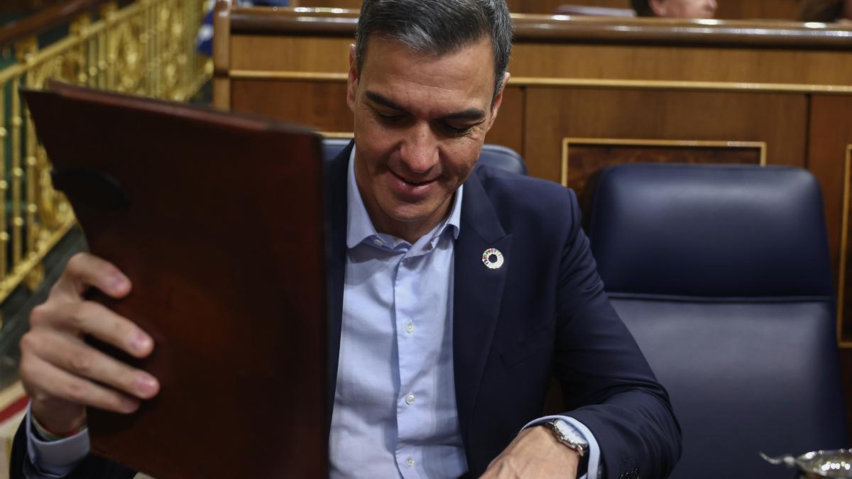Pedro Sánchez, durante una sesión en el Congreso.