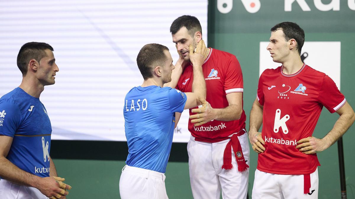 Laso-Albisu, campeones del Parejas tras derrotar a Altuna III-Ezkurdia en el Navarra Arena de Iruñea.