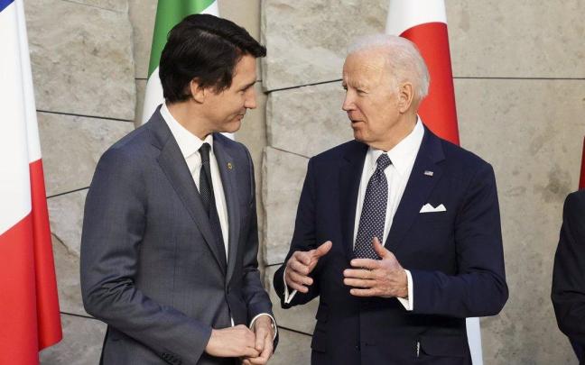 El primer ministro canadiense, Justin Trudeau y el presidente de EEUU, Joe Biden El primer ministro canadiense, Justin Trudeau y el presidente de EEUU, Joe Biden