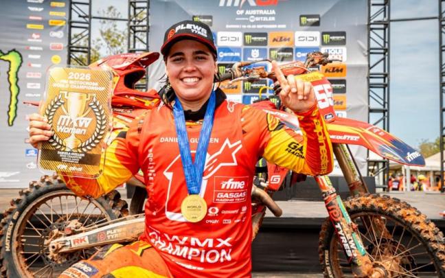 Daniela Guillén, primera mujer española campeona del mundo de motocross.