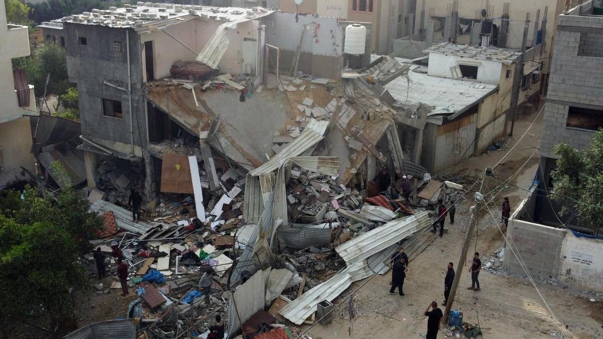 Un edificio derruido en Gaza por un bombardeo israelí.