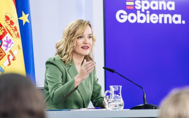 Pilar Alegría, tras el Consejo de Ministros del pasado martes.