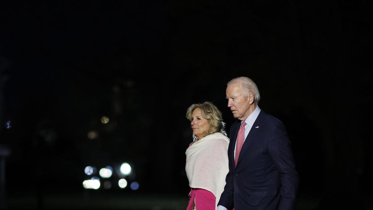 El presidente junto a la primera dama, Jill Biden.