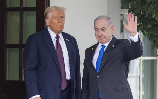 Donald Trump recibe a Benjamin Netanyahu en la Casa Blanca