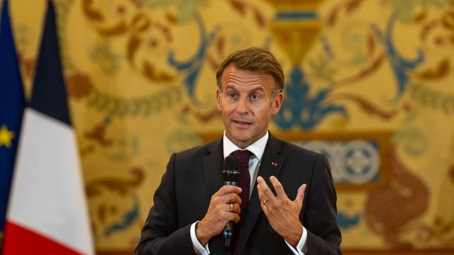 El presidente de la República Francesa, Emmanuel Macron, durante el acto 'La democracia en Europa en la era digital' en Madrid