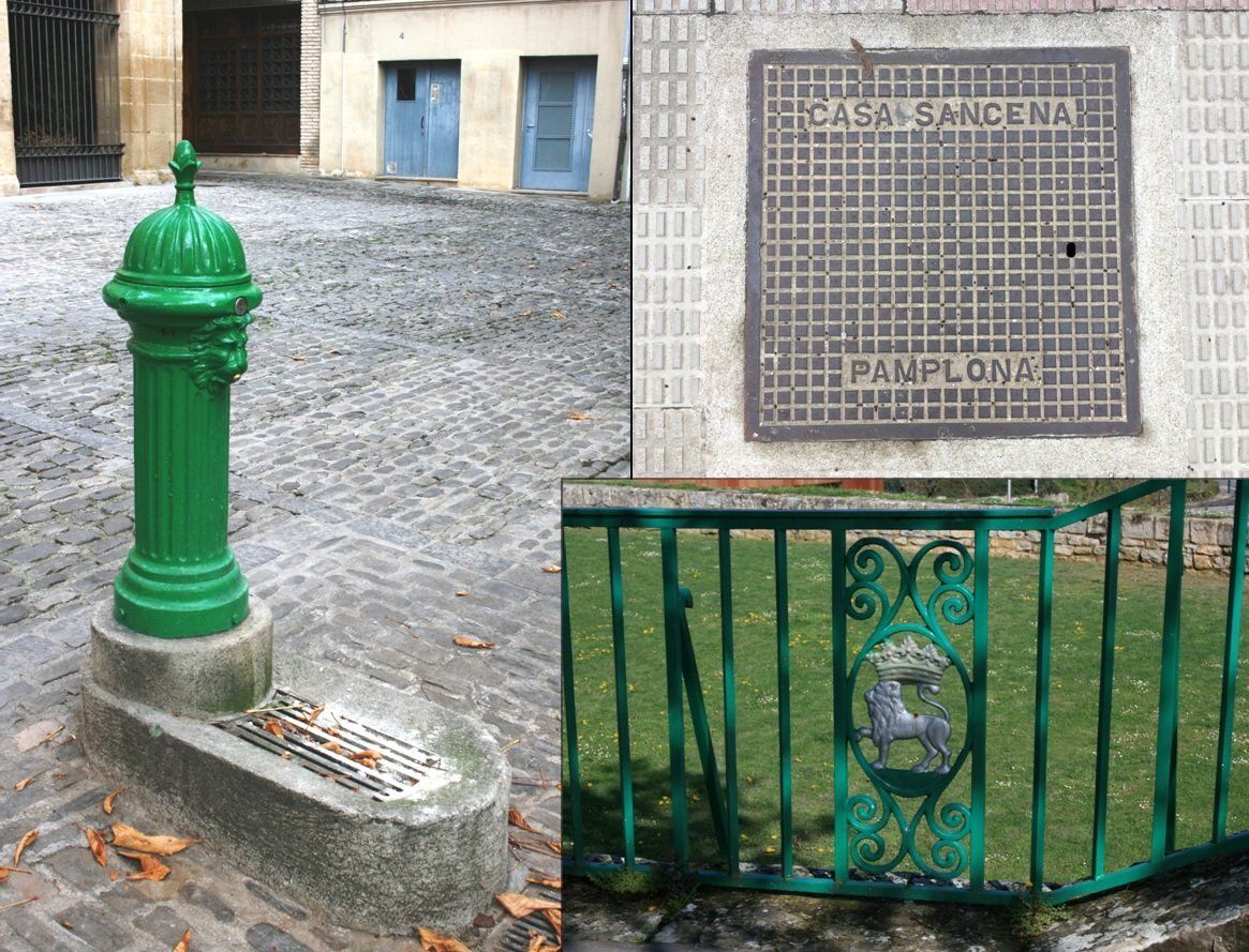 Piezas de mobiliario urbano fundido en casa Sancena.