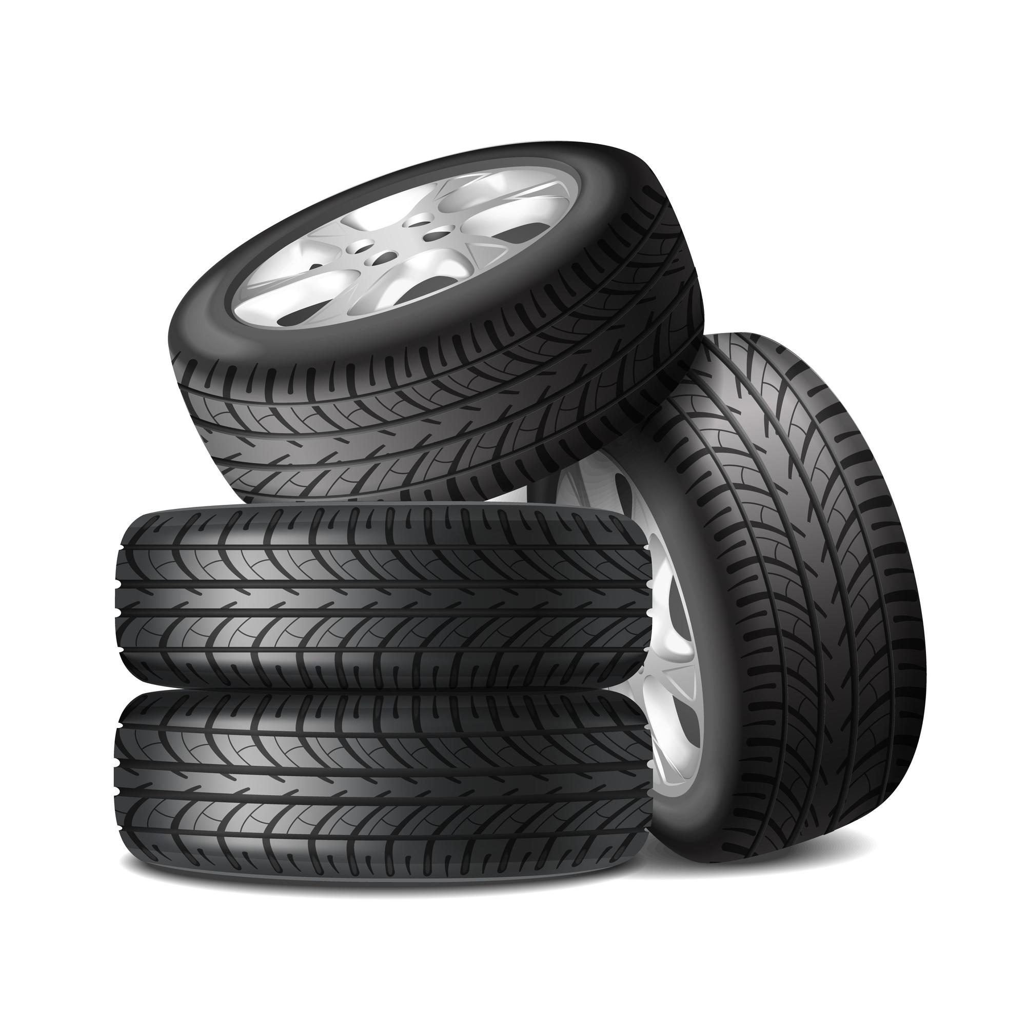Cuatro ruedas, listas para un coche.