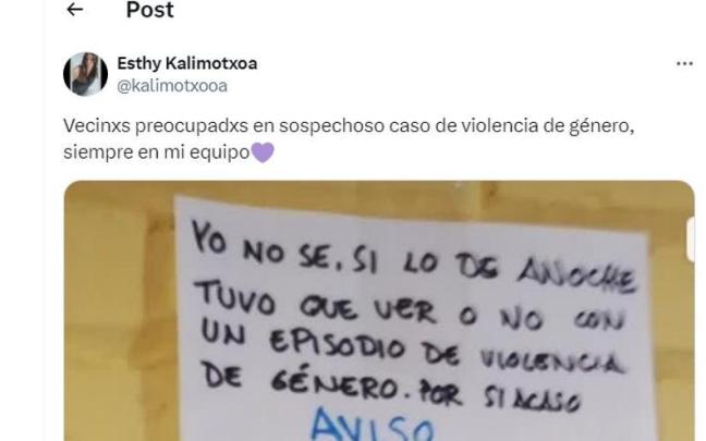 El post con el comienzo de la nota.