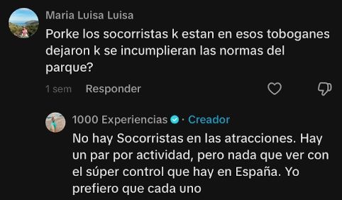 Respuestas de usuarios de Tik Tok.