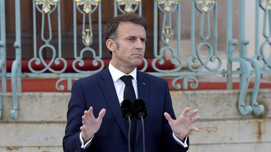 Macron, en una comparecencia ante los medios.