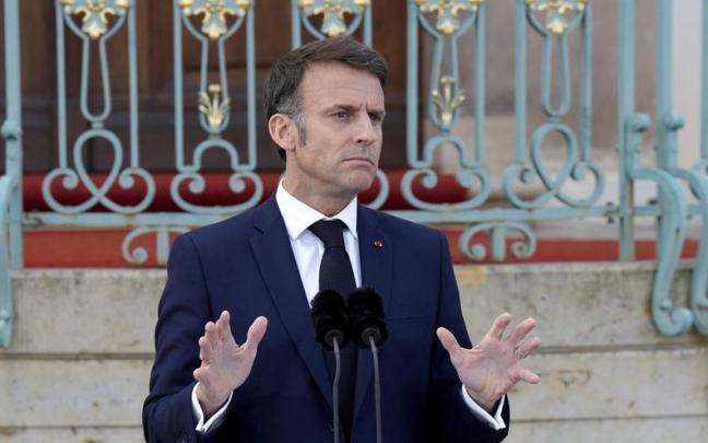Macron, en una comparecencia ante los medios.