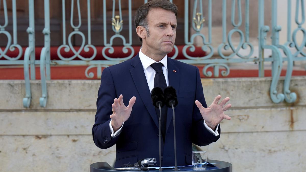 Macron, en una comparecencia ante los medios.