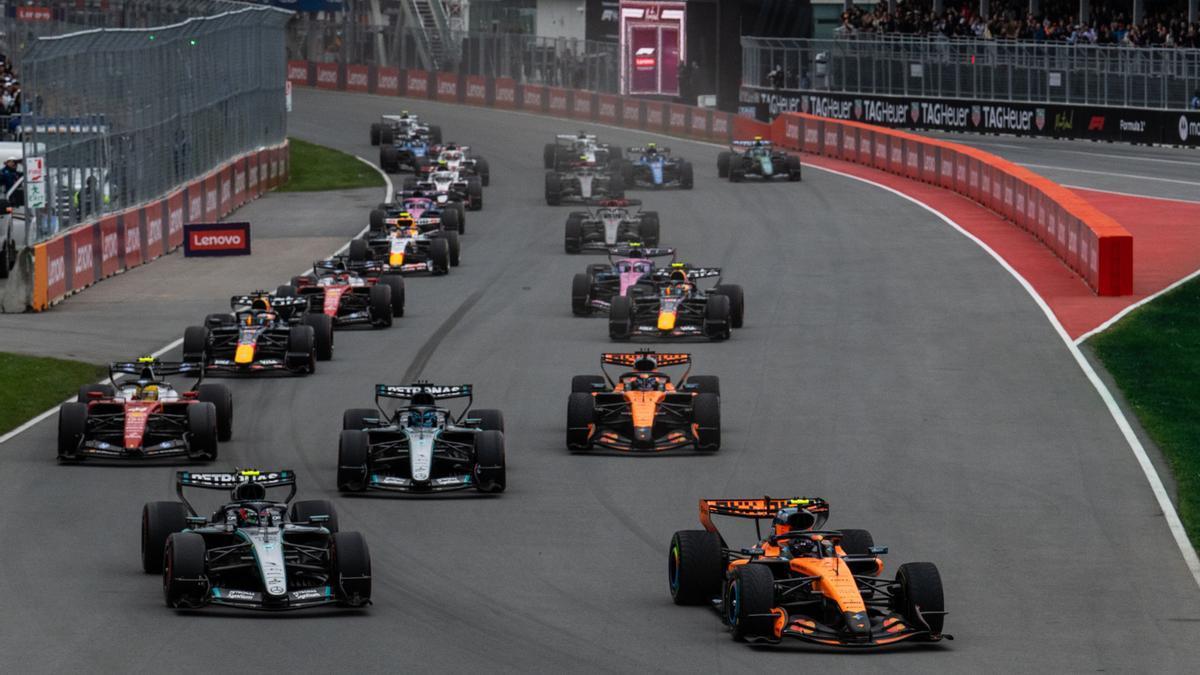 Imagen de los primeros metros de la carrera del Gran Premio de Canadá.