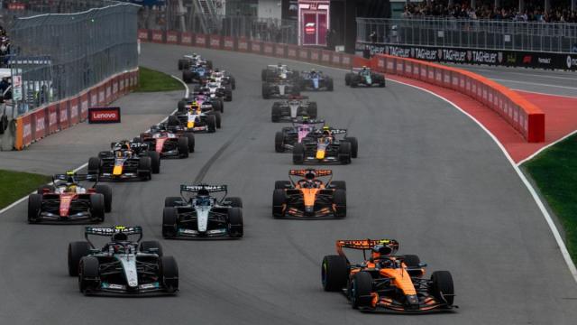 Imagen de los primeros metros de la carrera del Gran Premio de Canadá.