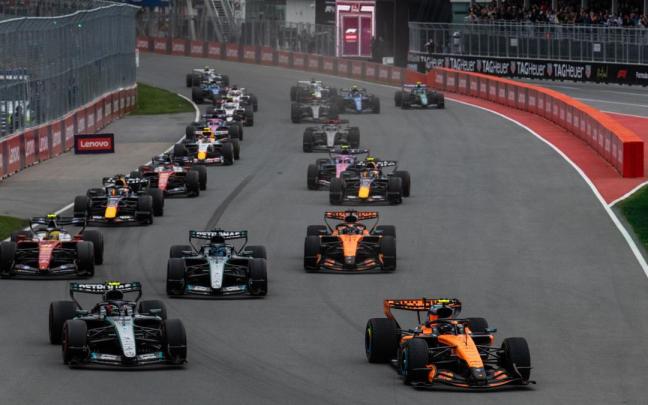 Imagen de los primeros metros de la carrera del Gran Premio de Canadá.