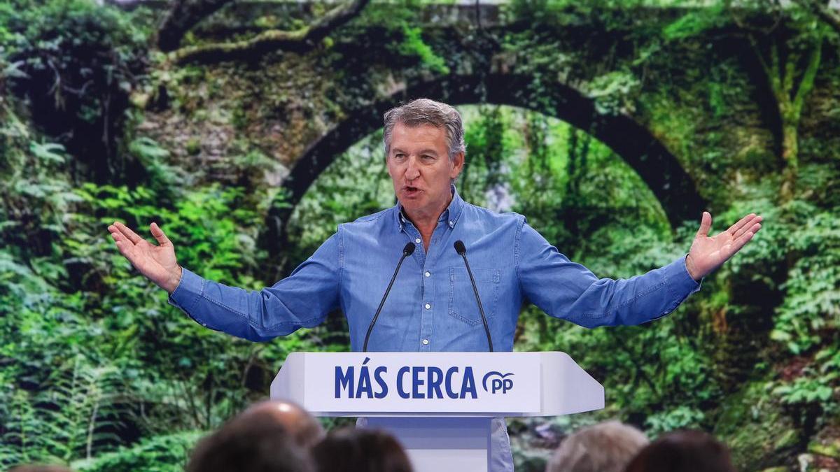 Alberto Núñez Feijóo, en el acto de presentación de los candidatos del PP para las elecciones municipales de 2027.