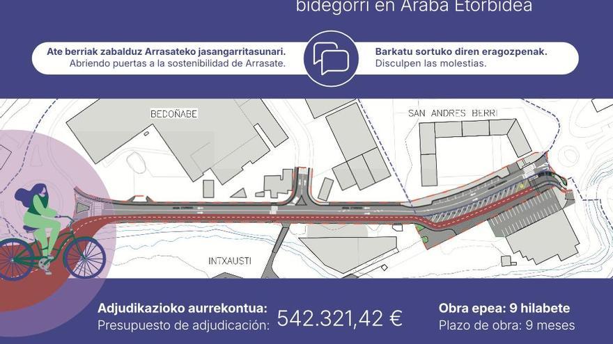 Panel informativo que se colocará en la zona objeto del 'lifting' urbanístico.