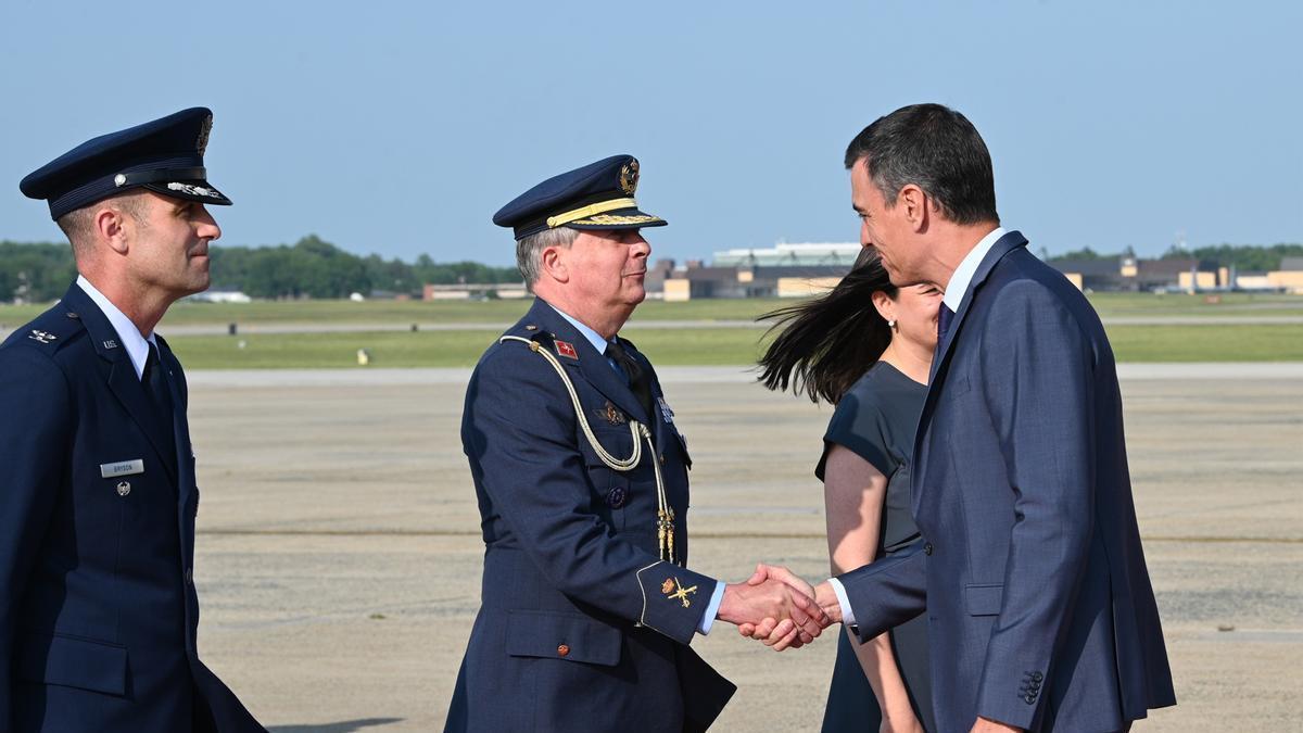 Pedro Sánchez a su llegada a Washington.