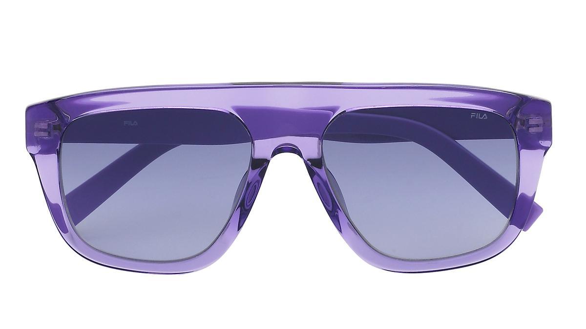 Gafas de sol moradas.