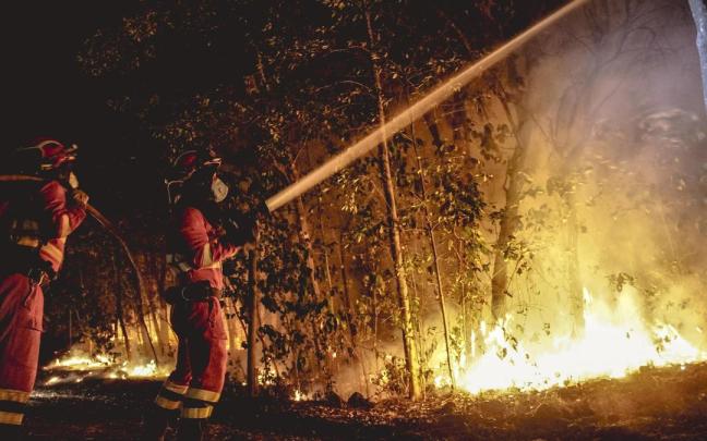 Efectivos de la UME trabajan para extinguir el incendio forestal de Tenerife. Efectivos de la UME trabajan para extinguir el incendio forestal de Tenerife.