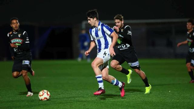 Javier Soroeta en un partido con la Real C. Real Sociedad