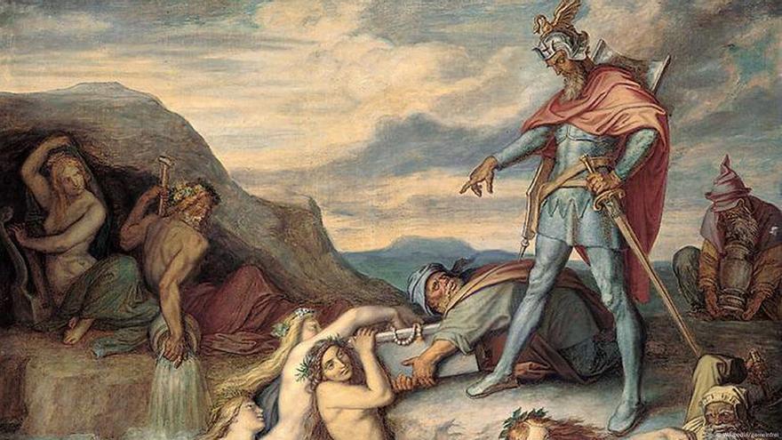 Ilustración de la leyenda de los nibelungos.