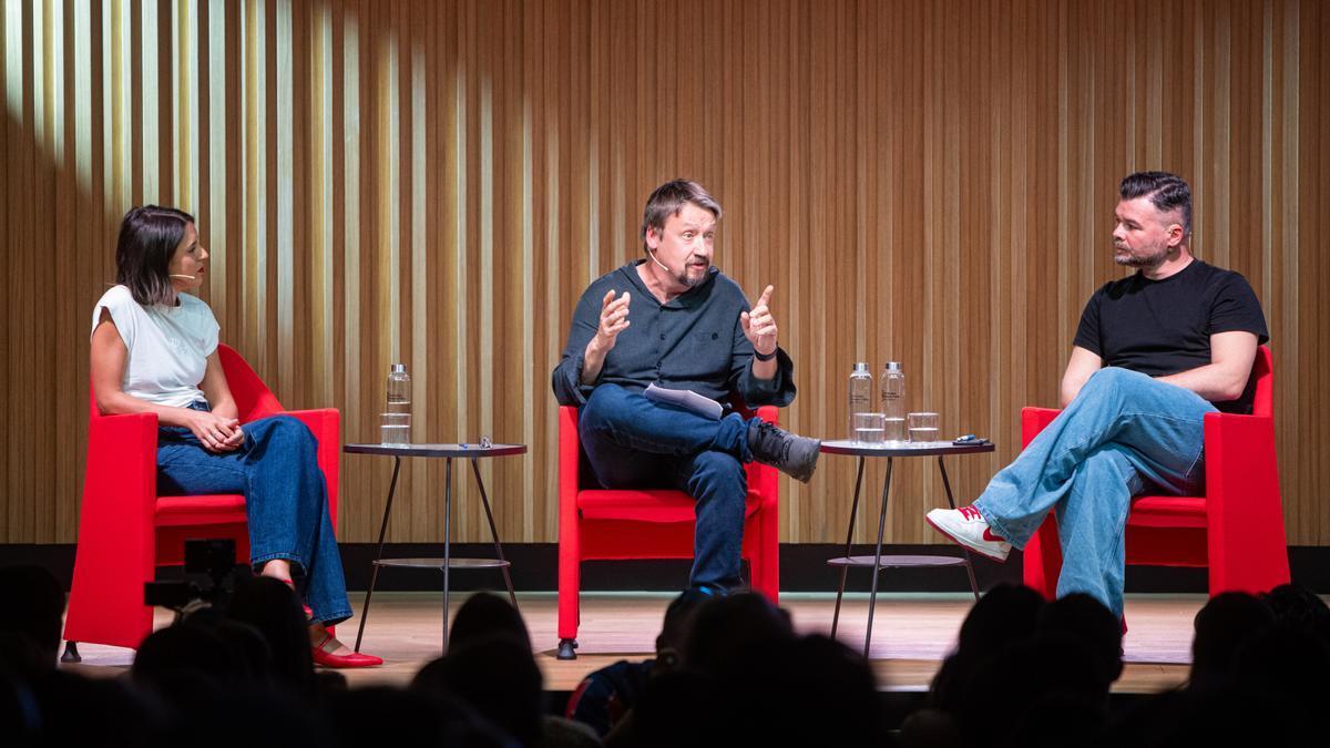 Irene Montero y Gabriel Rufián, durante su encuentro en Madrid.