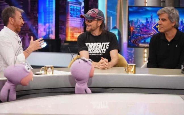 Pablo Motos, Santiago Segura y Ernesto Sevilla, ayer en 'El Hormiguero'