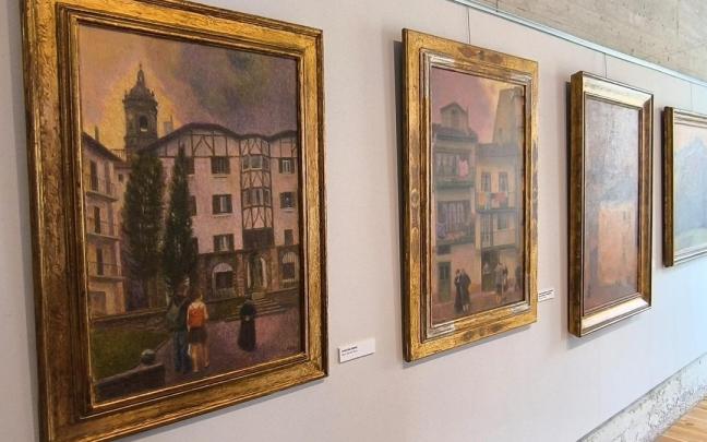 Algunas de las pinturas de Enrique Albizu expuestas en la exposición