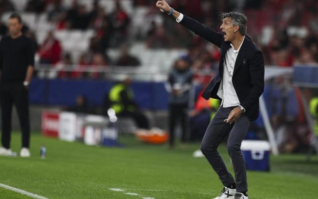 Imanol, durante el partido de este martes en Lisboa contra el Benfica. / TIAGO PETINGA / EFE