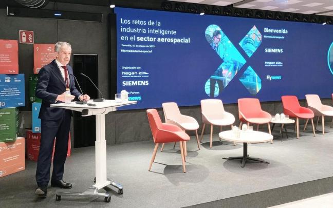 El presidente del clúster aeroespacial vasco (Hegan) y CEO de Sener Aeroespacial, José Julián Echevarría