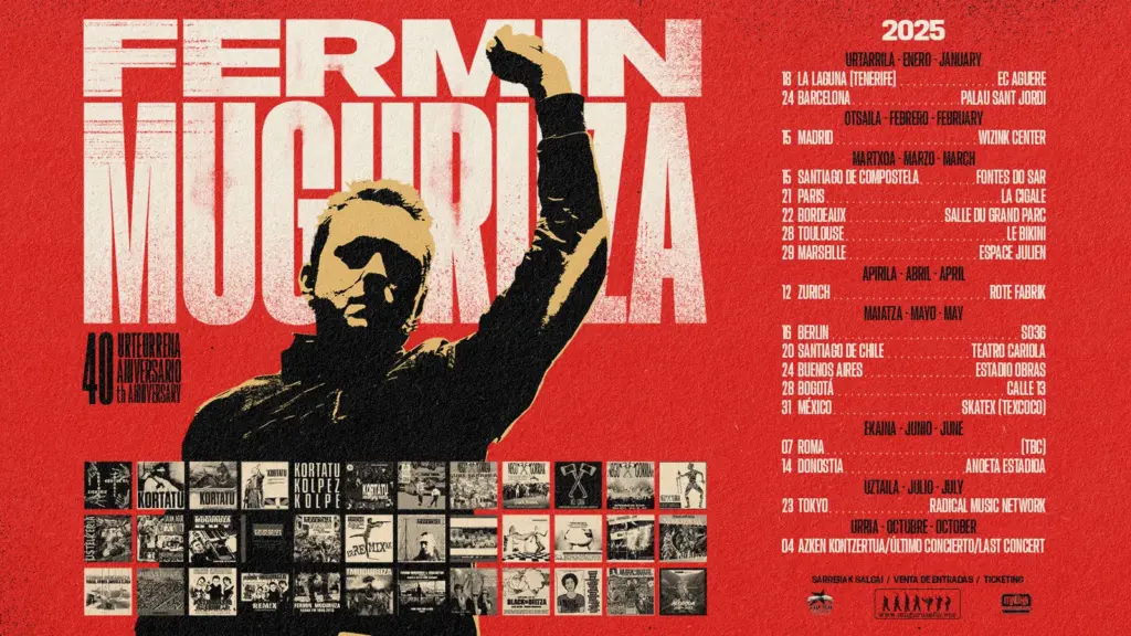 Cartel de la gira internacional de Fermin Muguruza Cartel de la gira internacional de Fermin Muguruza