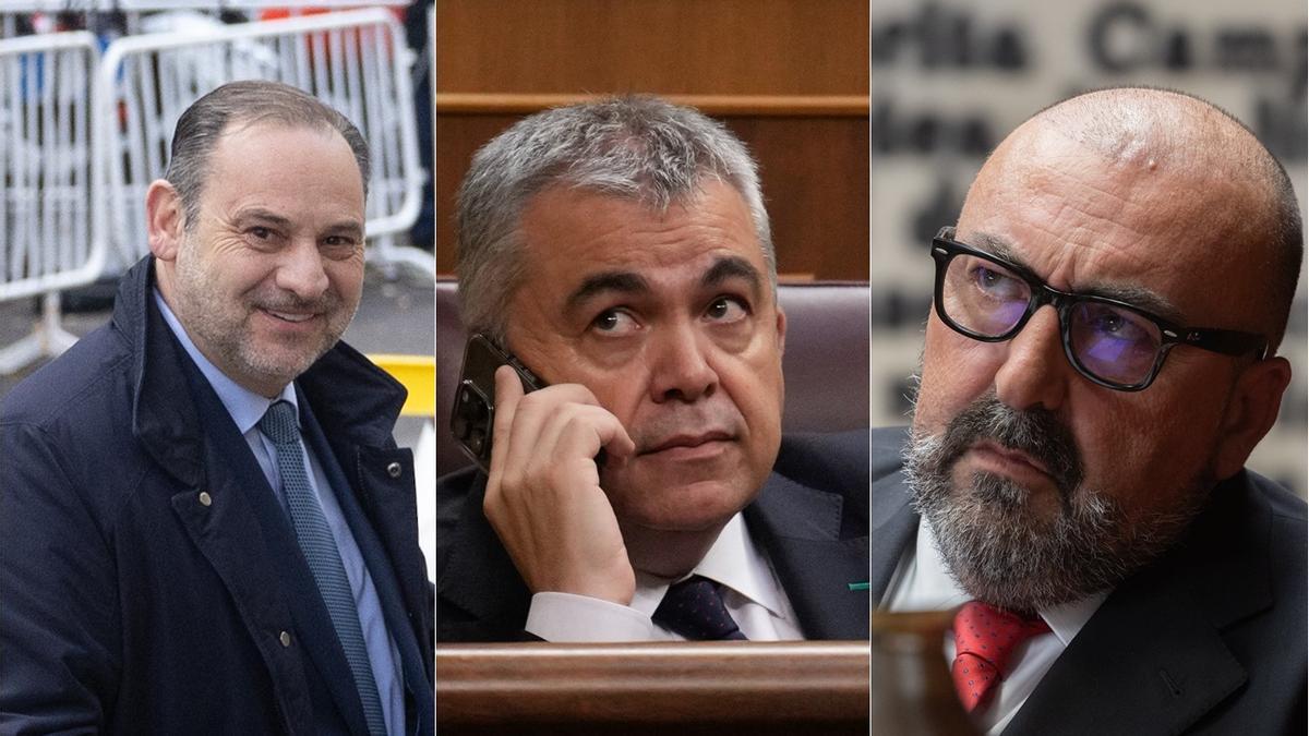 José Luis Ábalos, Santos Cerdán y Koldo García.