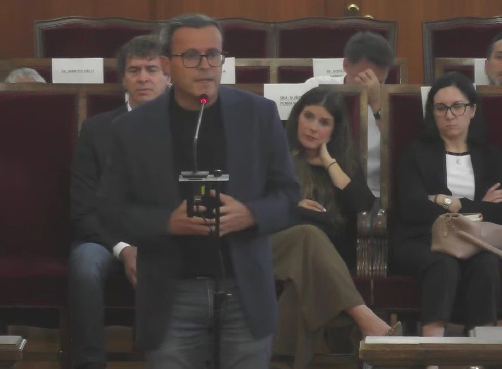El expresidente de la Diputación de Badajoz Miguel Ángel Gallardo, en su turno de última palabra en el juicio por la contratación de David Sánchez en la institución.