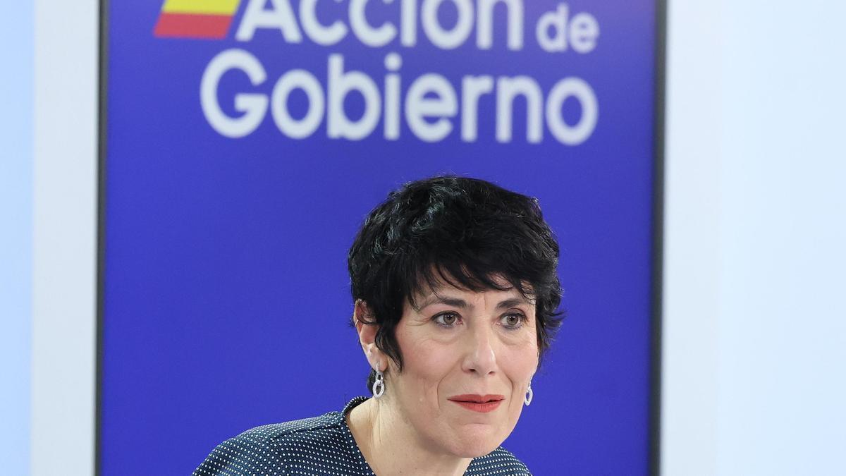 La ministra de Seguridad Social, Inclusión y Migraciones, y portavoz del Gobierno, Elma Saiz.