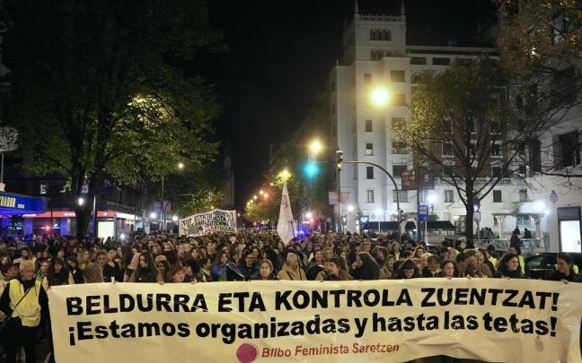 Manifestación en Euskadi contra la violencia machista. Manifestación en Euskadi contra la violencia machista.