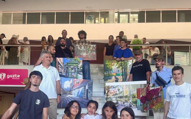 Premiados del concurso de pintura Enrike Renteria