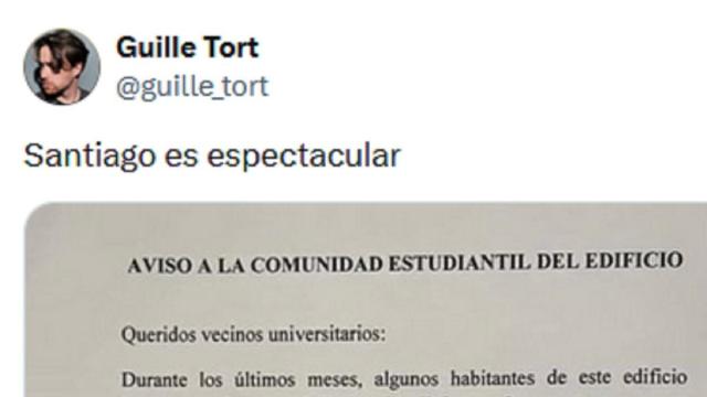 El comienzo del post con el cartel.