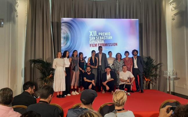Galardonados y autoridades en la entrega, esta mañana, del XII. Premio San Sebastian Gipuzkoa Film Commission Galardonados y autoridades en la entrega, esta mañana, del XII. Premio San Sebastian Gipuzkoa Film Commission